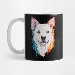 Colorful water paint style dog Mug